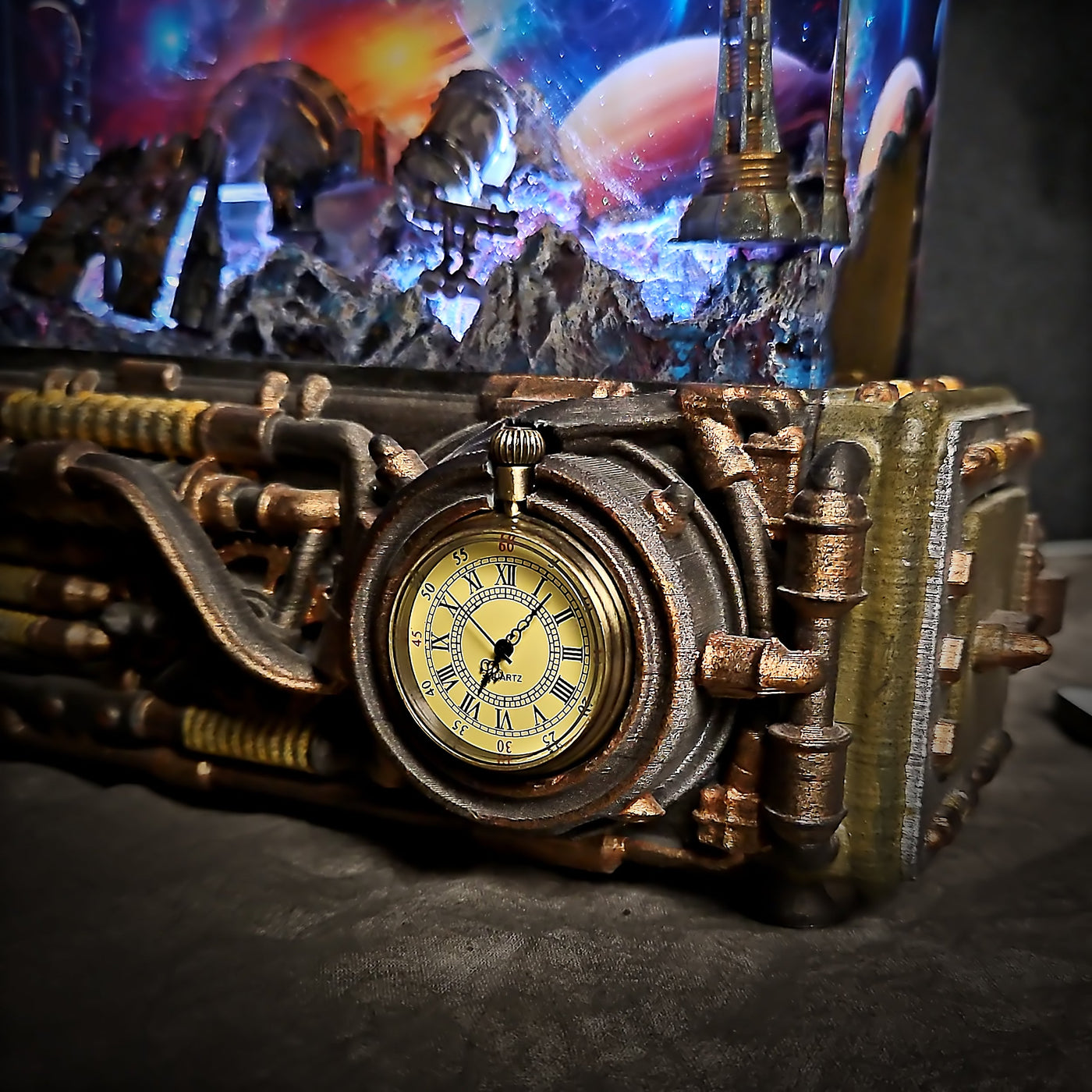 Steampunk Star Wars Galaxy Universe Cosmos Epoxy Resin Lamp, Night Light, Wireless Lights