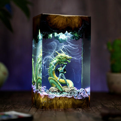 Saint Seiya Dragon Shiryu Epoxy Resin Lamp, Night Light