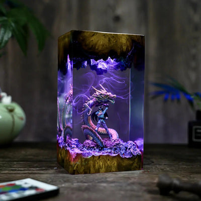 Saint Seiya Dragon Shiryu Epoxy Resin Lamp, Night Light