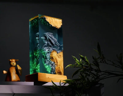 Dracarys Dragon Epoxy Resin Lamp, Night Light