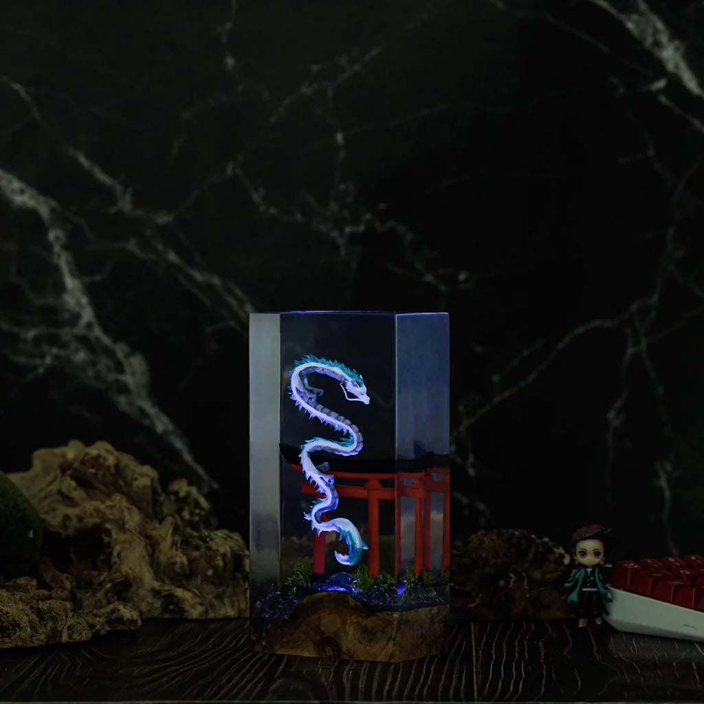 Haku Dragon Torii Gate Spirited Away Ghibli Epoxy Resin Lamp, Night Light