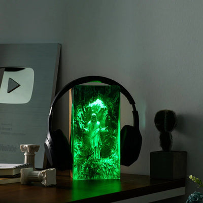 Jesus Headphone Stand Epoxy Resin Lamp, Night Light