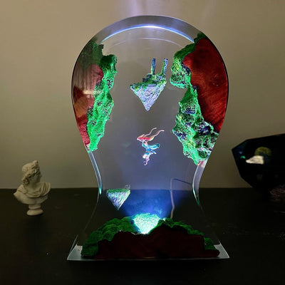 Zelda Link and Sky Islands Headphone Stand Epoxy Resin Lamp, Night Light