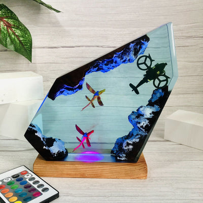 Avatar 2 Jake Sully Skimwing Helicoptor Epoxy Resin Lamp, Night Light