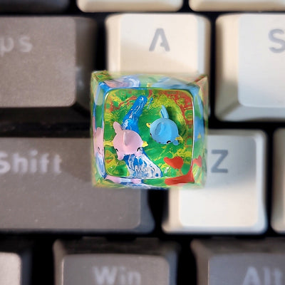 Pokemon Mudkip Shiny Mudkip Artisan Keycaps Epoxy Resin