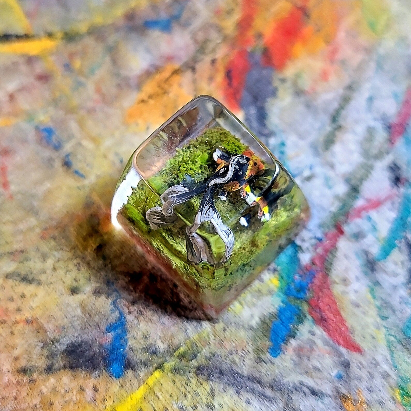 Black Gold Fish Artisan Keycaps Epoxy Resin