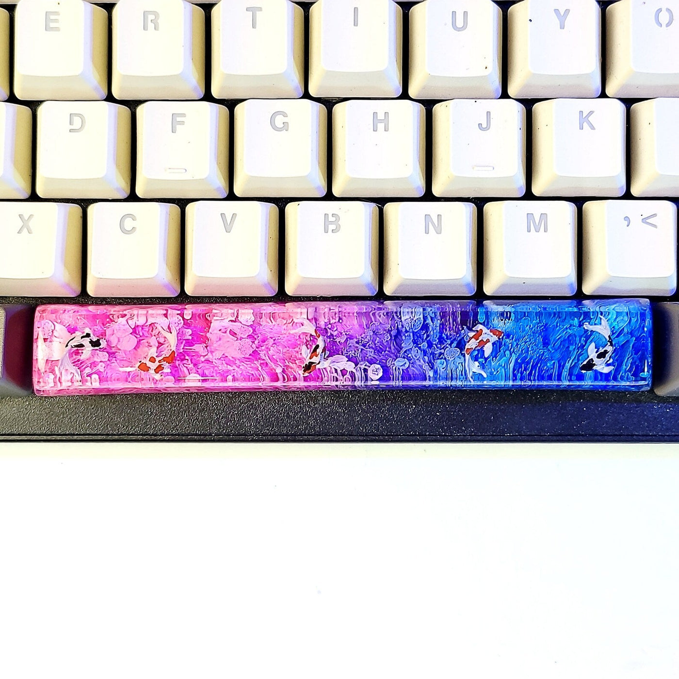 Koi Fish Spacebar Artisan Keycaps Epoxy Resin