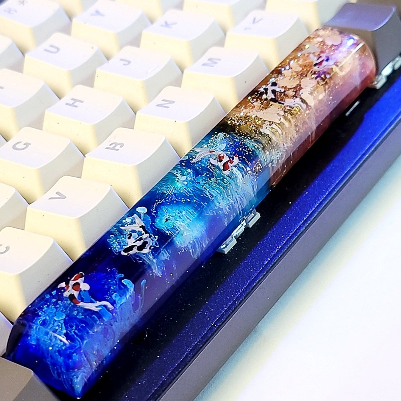 Koi Fish Spacebar Artisan Keycaps Epoxy Resin