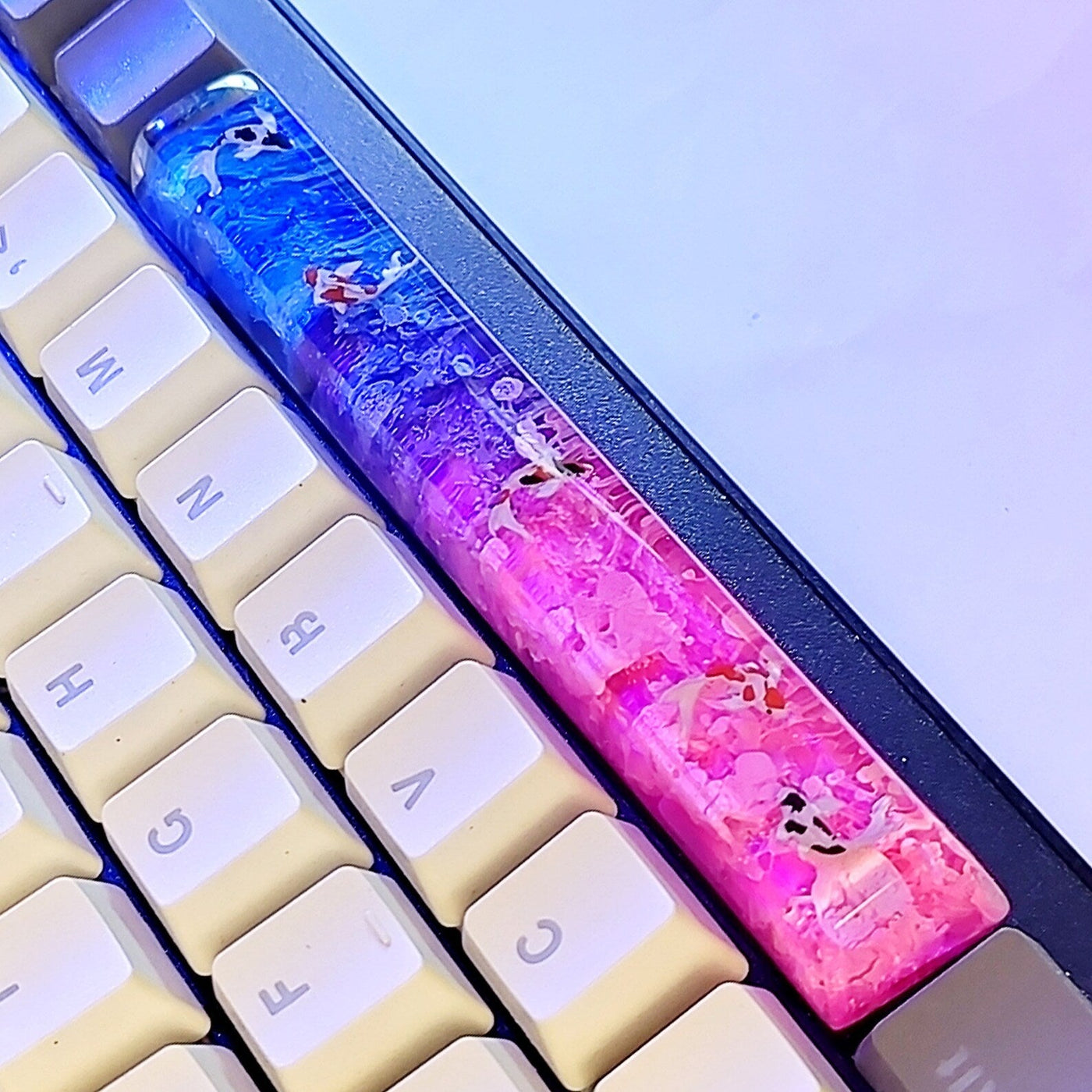 Koi Fish Spacebar Artisan Keycaps Epoxy Resin