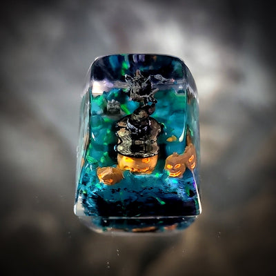 Pumpkin Witch Hat Halloween Artisan Keycaps Epoxy Resin