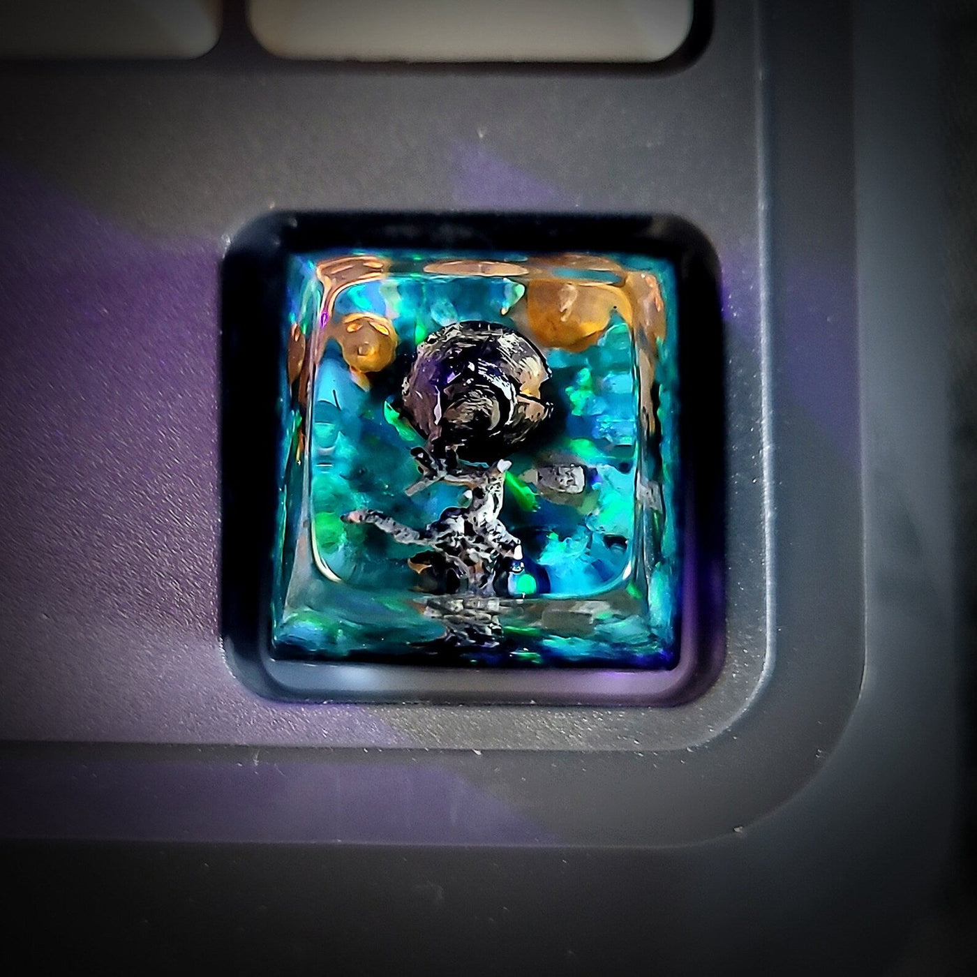 Pumpkin Witch Hat Halloween Artisan Keycaps Epoxy Resin