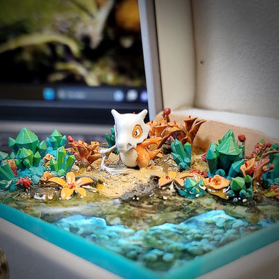 Pokemon Cubone Garagara Island Diorama Treasure Mistery Box Gift Epoxy Resin, Night Light