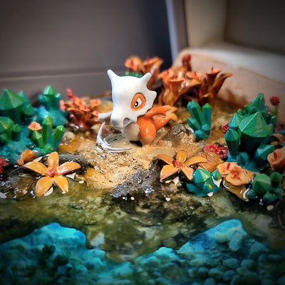 Pokemon Cubone Garagara Island Diorama Treasure Mistery Box Gift Epoxy Resin, Night Light