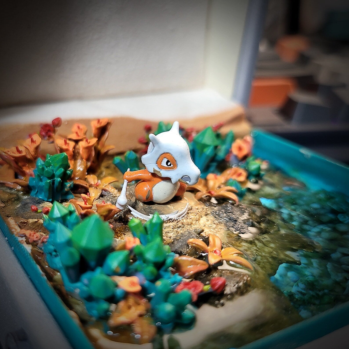 Pokemon Cubone Garagara Island Diorama Treasure Mistery Box Gift Epoxy Resin, Night Light