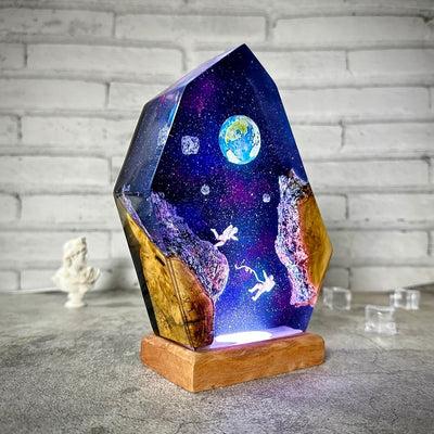 Universe Earth Astronaut Epoxy Resin Lamp, Night Light