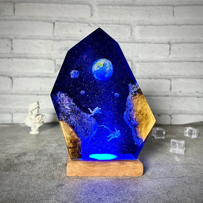 Universe Earth Astronaut Epoxy Resin Lamp, Night Light