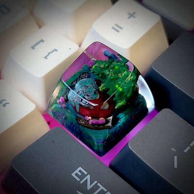 Alice Wonderland Cheshire Cat Artisan Keycaps Epoxy Resin