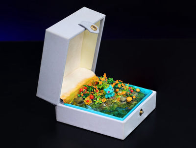 Pokemon Bulbasaur Fushigidane Island Diorama Treasure Mistery Box Gift Epoxy Resin, Night Light