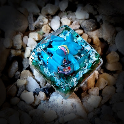 Pokemon Totodile Artisan Keycaps Epoxy Resin