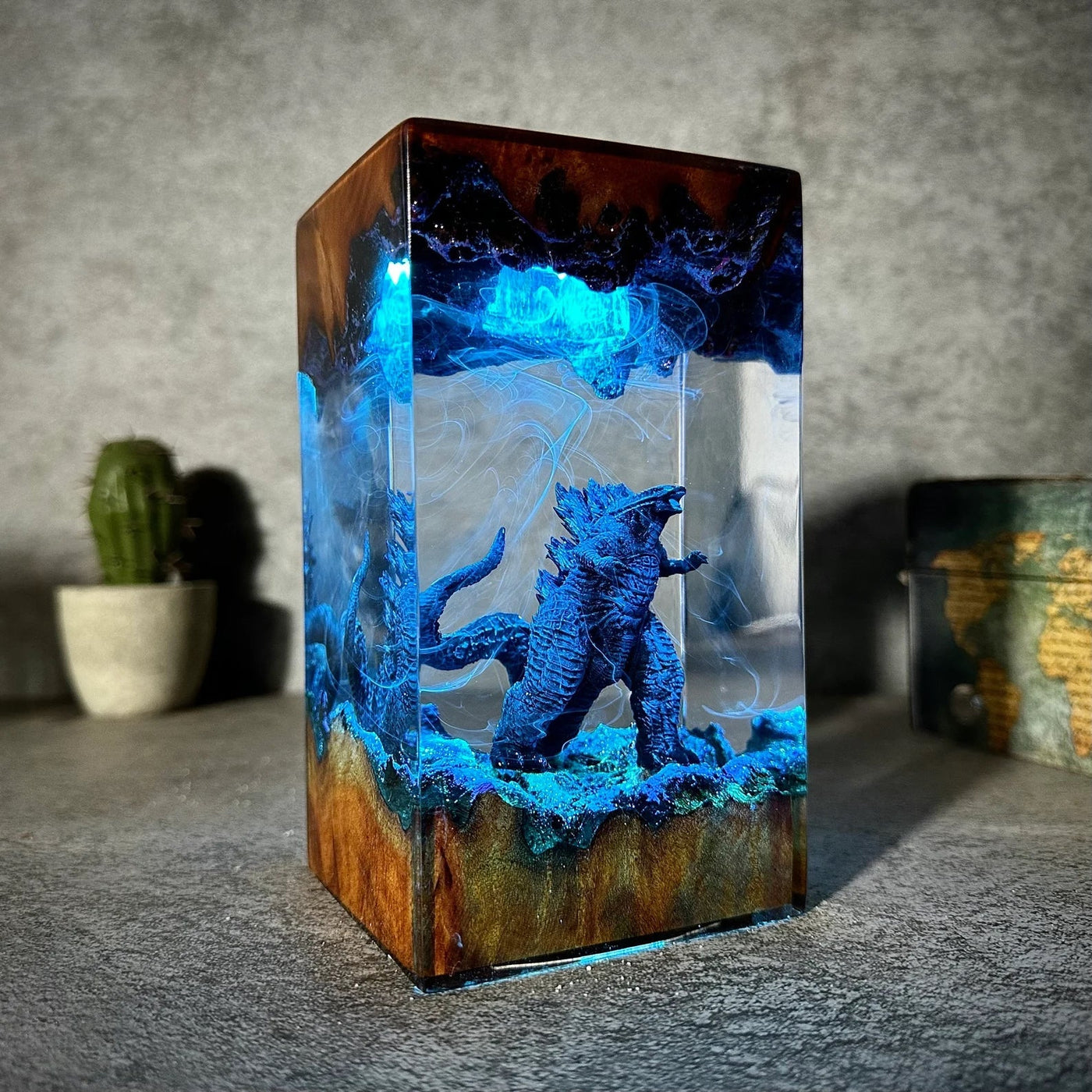 Godzilla Monster Epoxy Resin Lamp, Night Light