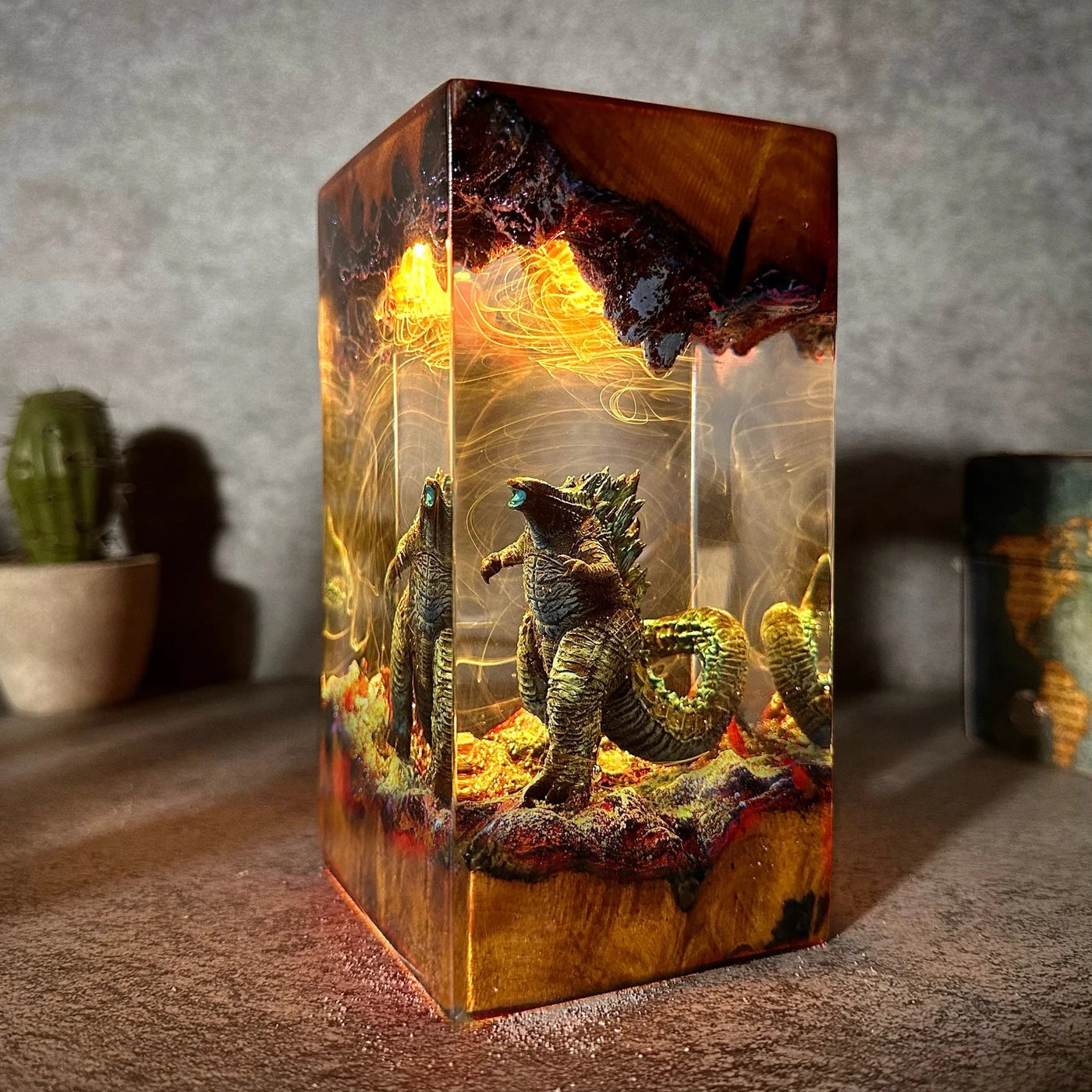 Godzilla Monster Epoxy Resin Lamp, Night Light