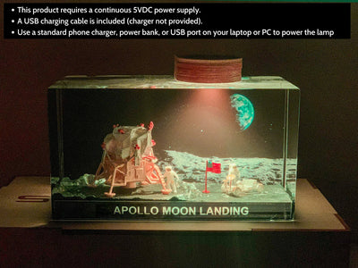 Universe Apollo 11 Moon Landing Epoxy Resin Lamp, Night Light