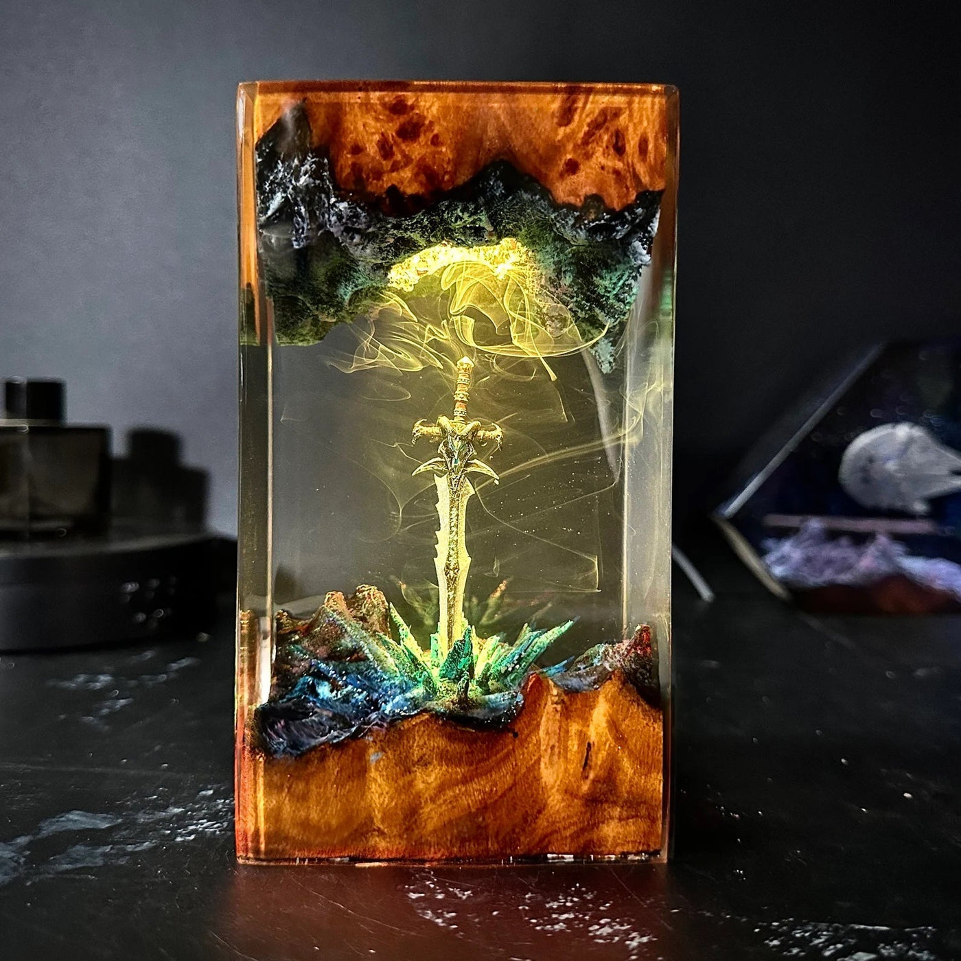 World of Warcraft Frostmourne Sword Lich King Epoxy Resin Lamp, Night Light