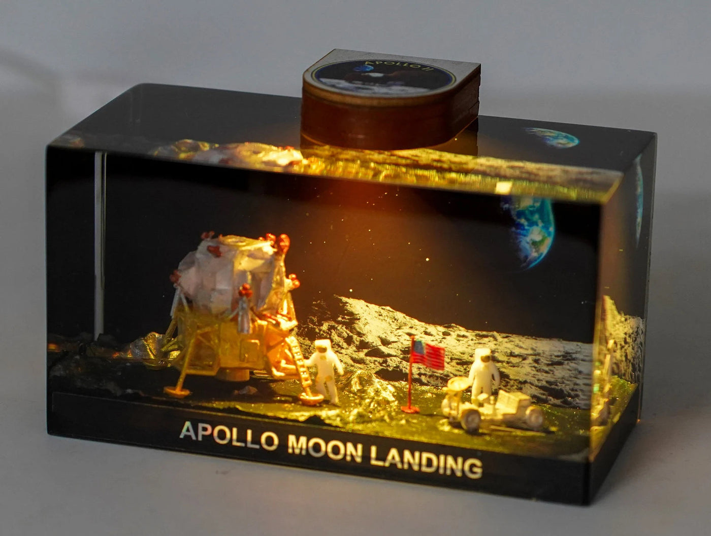 Universe Apollo 11 Moon Landing Epoxy Resin Lamp, Night Light