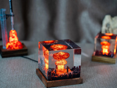 Nuclear Atomic Boom Explosion Epoxy Resin Lamp, Night Light