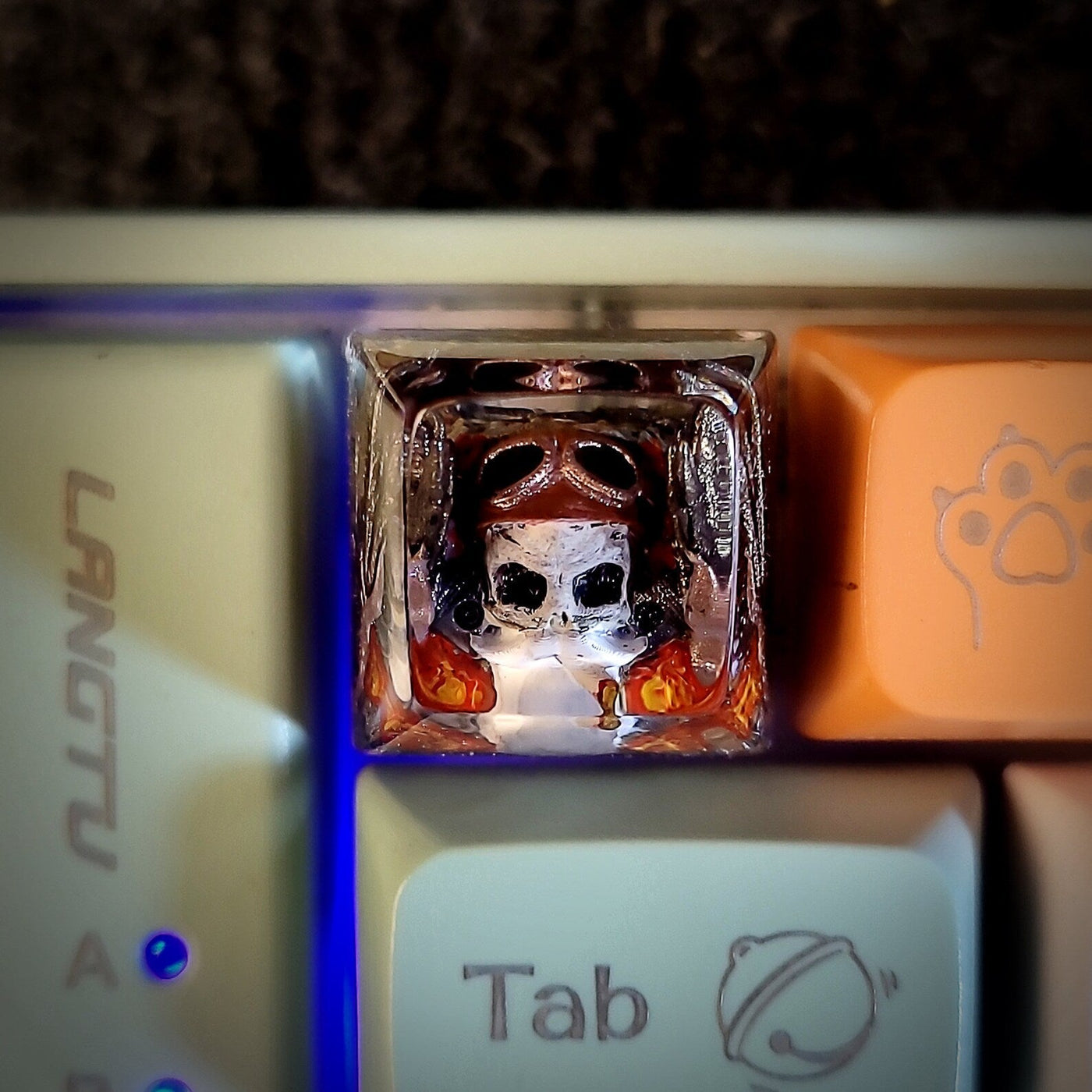 Skull Rider Bike Artisan Keycaps Epoxy Resin