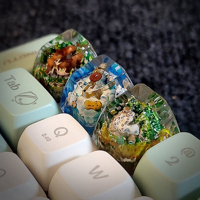 Ice Age Sid Manny Scrat Artisan Keycaps Epoxy Resin