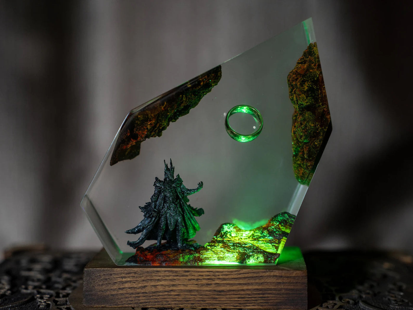 LOTR Lord Of Rings The One Ring Sauron Dark Lord Epoxy Resin Lamp, Night Light