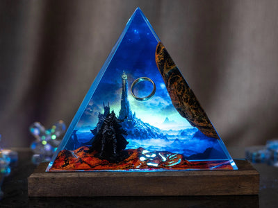 LOTR Lord Of Rings The One Ring Sauron Dark Lord Castle Epoxy Resin Lamp, Night Light