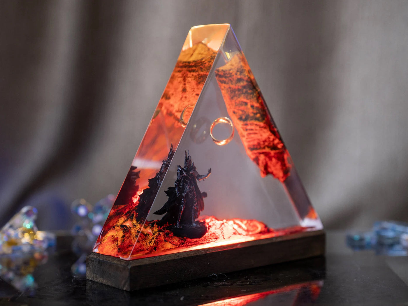 LOTR Lord Of Rings The One Ring Sauron Dark Lord Epoxy Resin Lamp, Night Light