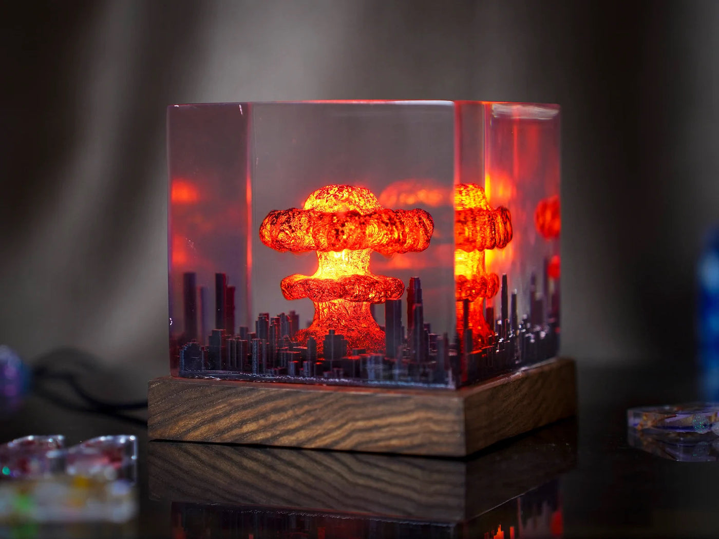 Nuclear Atomic Boom Explosion Epoxy Resin Lamp, Night Light