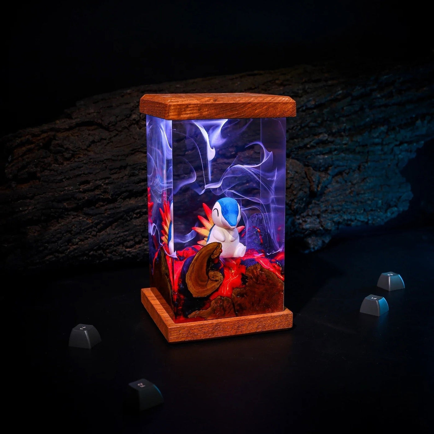 Pokemon Cyndaquil Epoxy Resin Lamp, Night Light