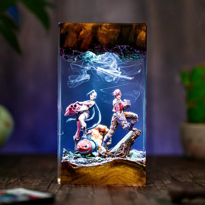 Jinx & Vi League of Legends Epoxy Resin Lamp, Night Light