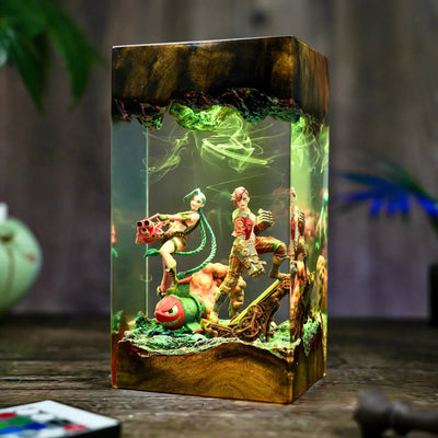 Jinx & Vi League of Legends Epoxy Resin Lamp, Night Light