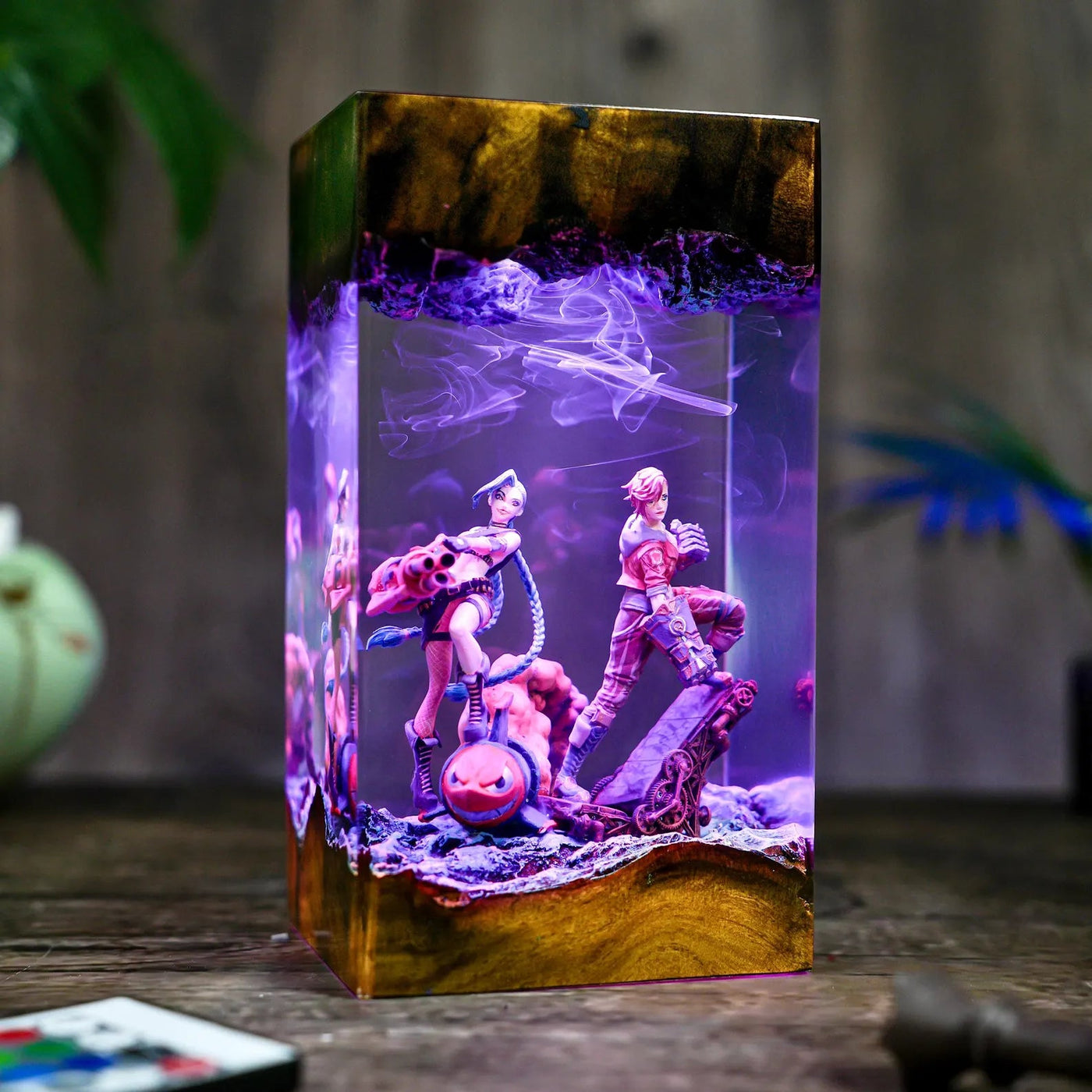 Jinx & Vi League of Legends Epoxy Resin Lamp, Night Light