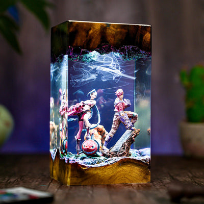 Jinx & Vi League of Legends Epoxy Resin Lamp, Night Light