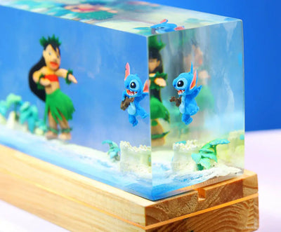 Lilo & Stitch Epoxy Resin Lamp, Night Light