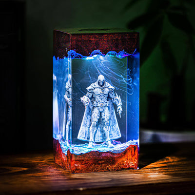 MCU Marvel Rivals Moon Knight Epoxy Resin Lamp, Night Light