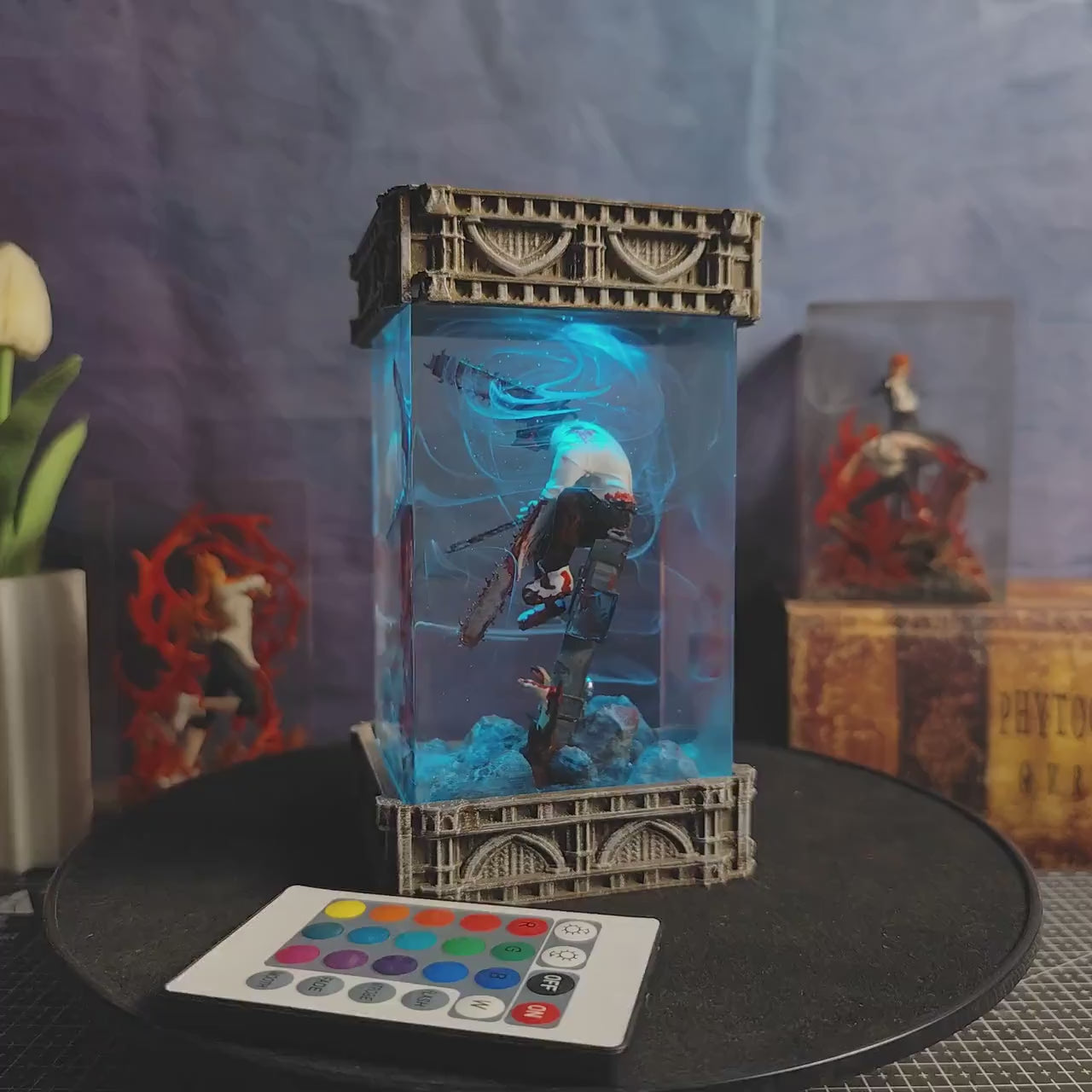 Chainsaw Man Denji Diorama Epoxy Resin Lamp, Night Light, Wireless Lights