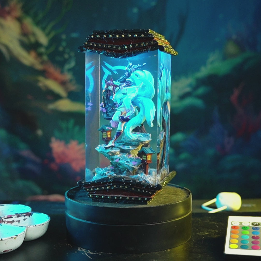 League Of Legends Ahri Spirit Blossom Epoxy Resin Lamp, Night Light, Wireless Lights