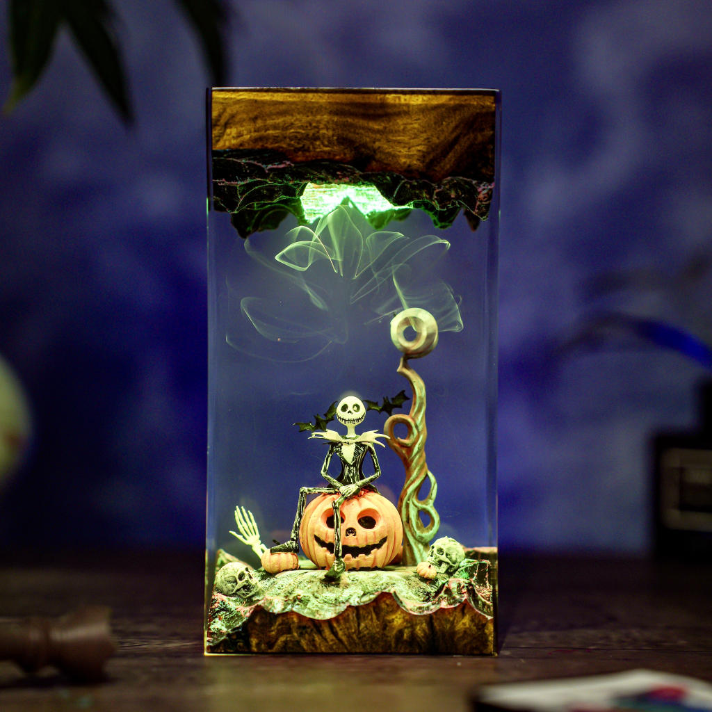 Halloween Jack Skellington The Nightmare Before Christmas Epoxy Resin Lamp, Night Light