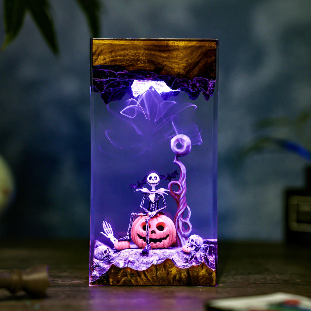 Halloween Jack Skellington The Nightmare Before Christmas Epoxy Resin Lamp, Night Light