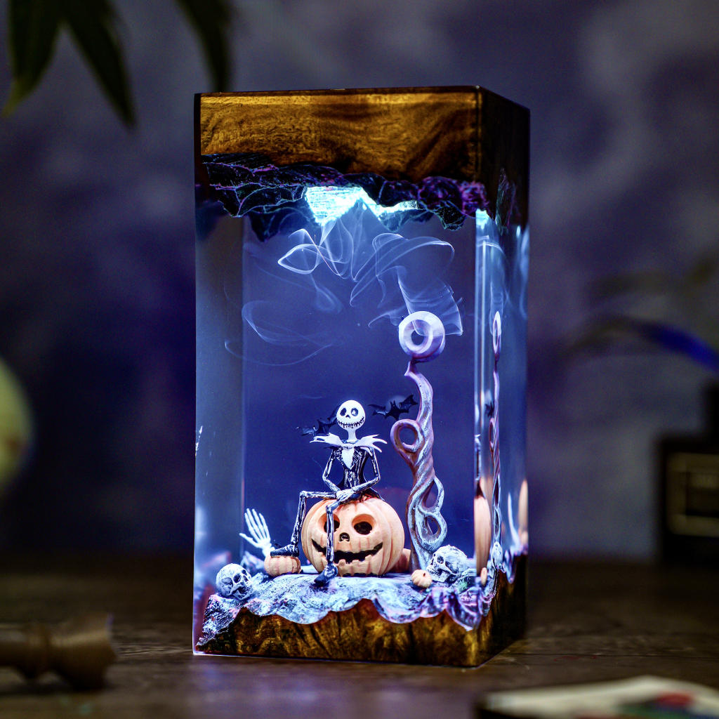 Halloween Jack Skellington The Nightmare Before Christmas Epoxy Resin Lamp, Night Light