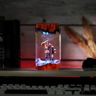 Red Soldier Team Fortress Epoxy Resin Lamp, Night Light
