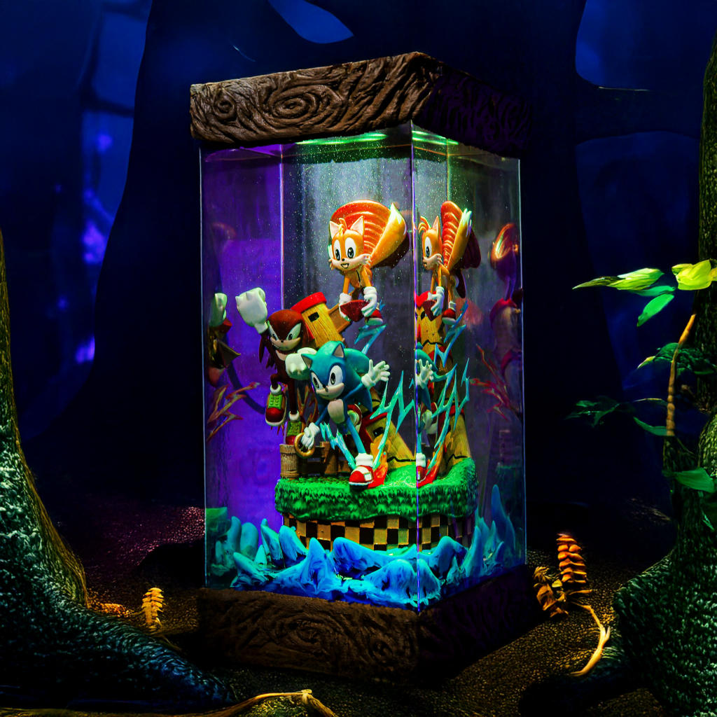 Team Heroes Sonic the Hedgehog Epoxy Resin Lamp, Night Light, Wireless Lights