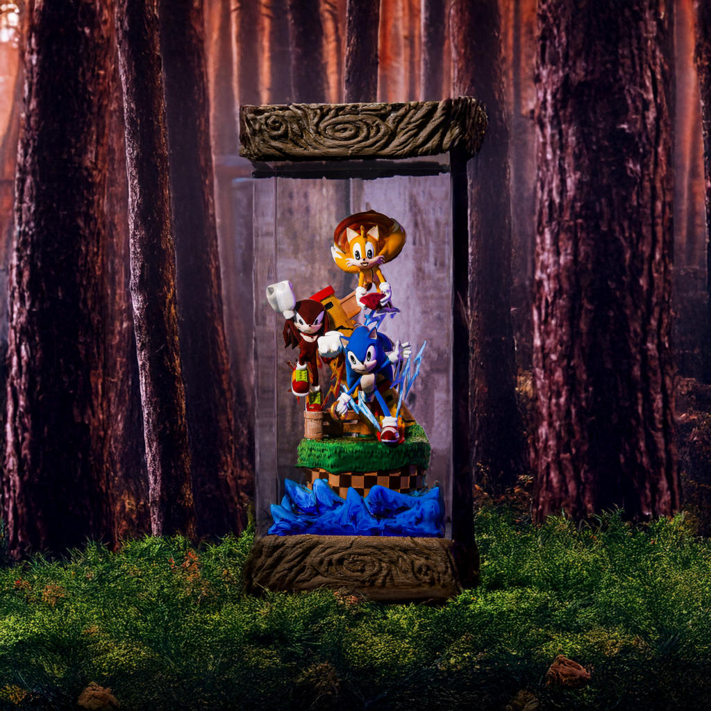 Team Heroes Sonic the Hedgehog Epoxy Resin Lamp, Night Light, Wireless Lights